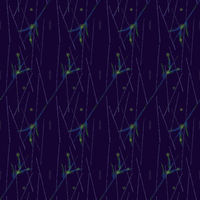 縄文小紋「露蛍・藍紫」鯨尺